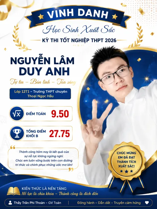Poster vinh danh Nguyễn Lâm Duy Anh