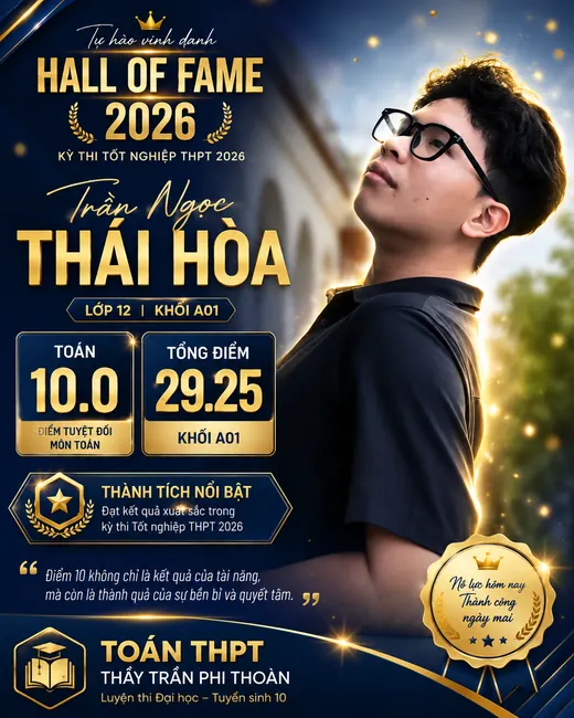 Poster vinh danh Trần Ngọc Thái Hòa